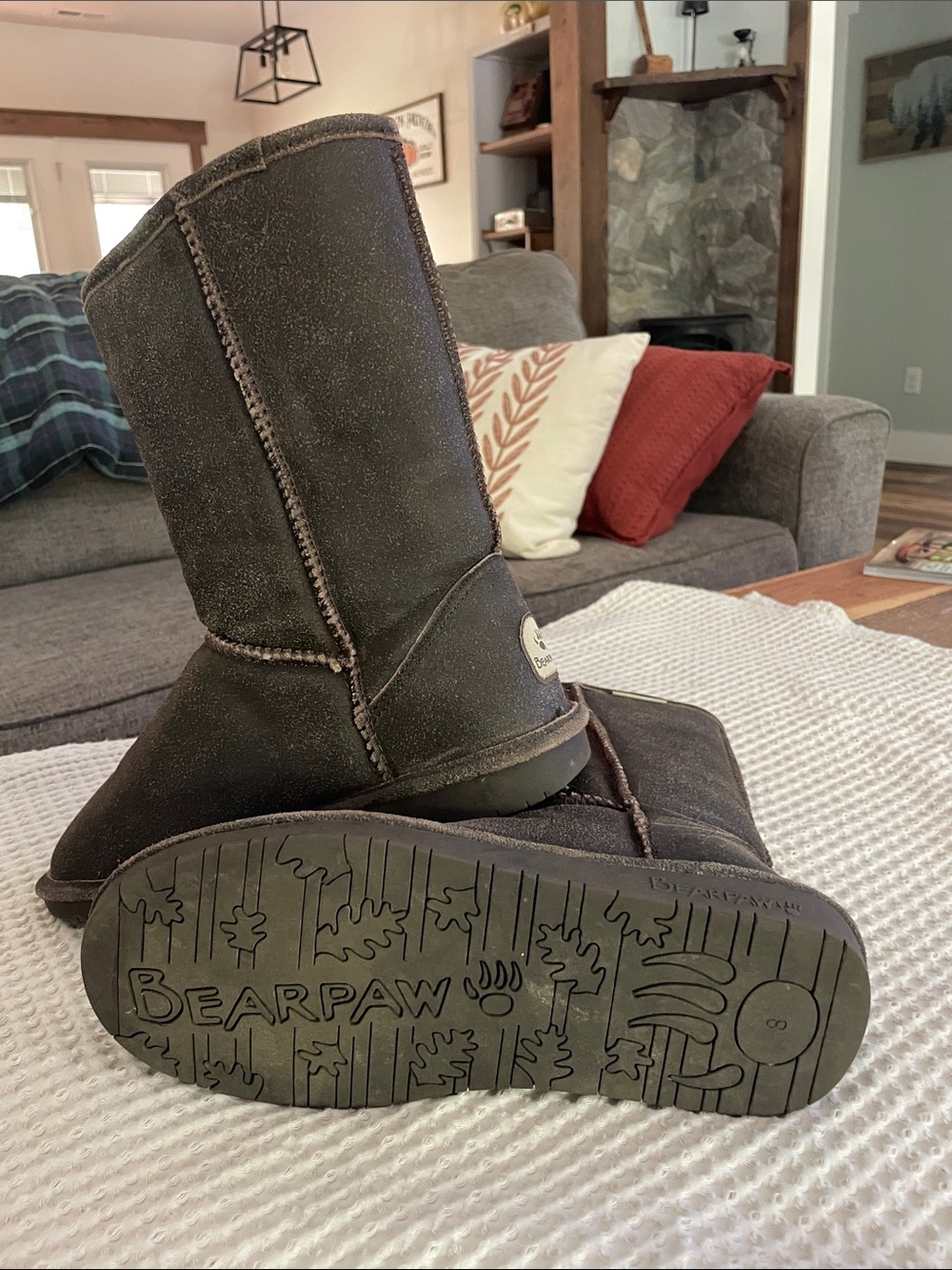 BearPaw Women's Dark Brown Suede Mid-Calf Winter Boots - Picture 3 of 4